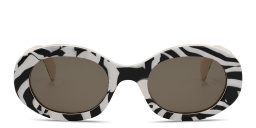 Shop CELINE Triomphe Oval Sunglasses in Brown online.
