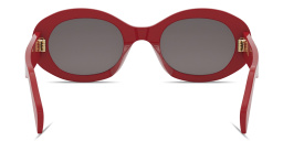 Shop CELINE Triomphe Oval Sunglasses in Red online.