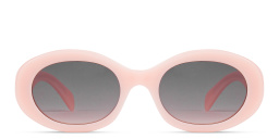 Shop CELINE Triomphe Oval Sunglasses in Rose online.