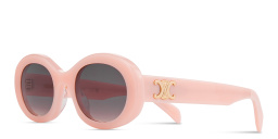 Shop CELINE Triomphe Oval Sunglasses in Rose online.