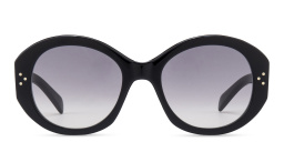 Shop CELINE 3 Dots Round Sunglasses in Black online.