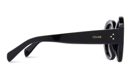 Shop CELINE 3 Dots Round Sunglasses in Black online.