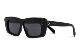 Shop CELINE 3 Dots Rectangle Sunglasses in Black online.