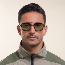 Shop AKONI Unisex Aviator Eyeglasses in Grey online.