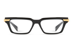 Shop BALMAIN Unisex Rectangle Eyeglasses in Black online.