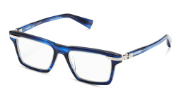 Shop BALMAIN Unisex Rectangle Eyeglasses in Blue online.