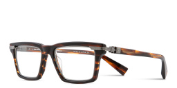 BALMAIN Unisex Rectangle Eyeglasses in Brown – Product Photo 2