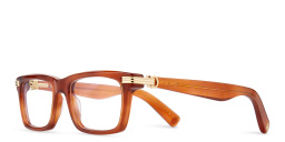 Shop Cartier Première de Cartier Rectangle Eyeglasses in Havana online.