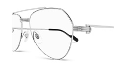 Shop Cartier Première de Cartier Wide Pilot Eyeglasses in Silver online.