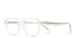 Shop CELINE Thin Geometric Eyeglasses in White online.