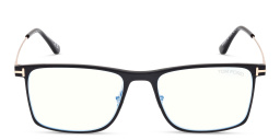 Shop TOM FORD Wide Square Eyeglasses in Matte Black online.