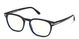 Shop TOM FORD Square Eyeglasses in Shiny Black online.