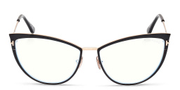 TOM FORD Wide Cat-Eye Eyeglasses in Shiny Black – Product Photo 1