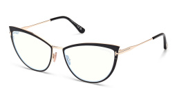 TOM FORD Wide Cat-Eye Eyeglasses in Shiny Black – Product Photo 2
