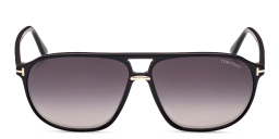 Shop TOM FORD Bruce Aviator Sunglasses in Shiny Black online.