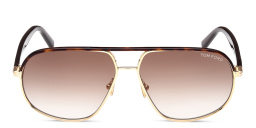 TOM FORD Maxwell Pilot Sunglasses in Shiny Pale Gold – Product Photo 1