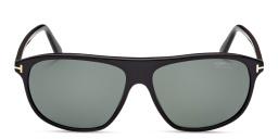 Shop TOM FORD Prescott Square Sunglasses in Shiny Black online.