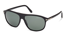 Shop TOM FORD Prescott Square Sunglasses in Shiny Black online.