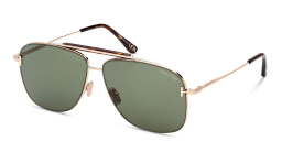 Shop TOM FORD Jaden Aviator Sunglasses in Shiny Rose Gold online.