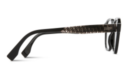 Shop FENDI FF Logo Rectangle Eyeglasses in Black online.