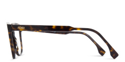Shop FENDI Fine Wide Oval Eyeglasses in Havana online.