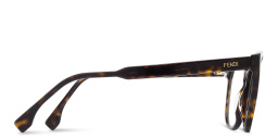 Shop FENDI Fine Wide Oval Eyeglasses in Havana online.