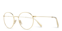 Shop CELINE Metal Round Eyeglasses in Gold online.