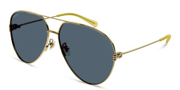Shop GUCCI Aviator Sunglasses in Gold online.
