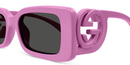 Shop GUCCI Chaise Longue Rectangle Sunglasses in Pink online.