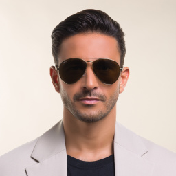 نظارات شمسية أفياتور من غوتشي بلون ذهبي - صورة المنتج 5