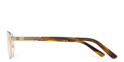 Shop GUCCI Wide Rectangle Eyeglasses in Gold online.