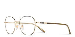 Shop GUCCI Round Eyeglasses in Black online.