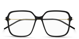 Shop GUCCI Oversized Wide Square Eyeglasses in Black online.