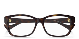 Shop GUCCI Rectangle Eyeglasses in Havana online.
