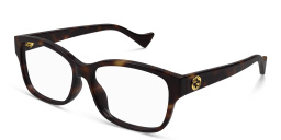 Shop GUCCI Rectangle Eyeglasses in Havana online.