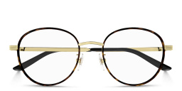 Shop GUCCI Round Eyeglasses in Havana online.