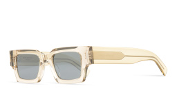 Shop SAINT LAURENT Unisex Rectangle Sunglasses in Beige online.