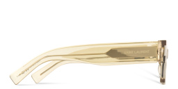 Shop SAINT LAURENT Unisex Rectangle Sunglasses in Beige online.