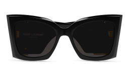Shop SAINT LAURENT Oversized Cat-Eye Sunglasses in Black online.