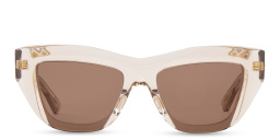 Shop BOTTEGA VENETA Rectangle Sunglasses in Nude online.