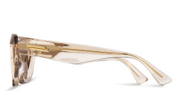 Shop BOTTEGA VENETA Rectangle Sunglasses in Nude online.