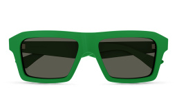 BOTTEGA VENETA Rectangle Sunglasses in Green – Product Photo 1