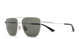 Shop BOTTEGA VENETA Aviator Sunglasses in Silver online.