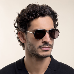 Shop BOTTEGA VENETA Aviator Sunglasses in Silver online.