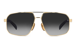Shop DAVID BECKHAM Square Sunglasses in Gold Black online.