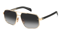 Shop DAVID BECKHAM Square Sunglasses in Gold Black online.
