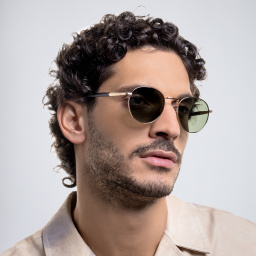 Shop DAVID BECKHAM Panthos Sunglasses in Gold Black online.