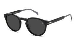 Shop DAVID BECKHAM Round Sunglasses in Black Grey online.
