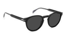 Shop DAVID BECKHAM Round Sunglasses in Black Grey online.