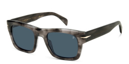 Shop DAVID BECKHAM Rectangle Sunglasses in Grey Horn online.